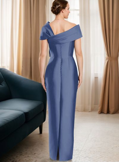 Sheath/Column One-Shoulder Satin Mother Of The Bride Dresses With Bow(s)