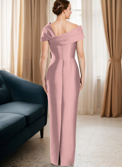 Sheath/Column One-Shoulder Satin Mother Of The Bride Dresses With Bow(s)