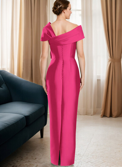 Sheath/Column One-Shoulder Satin Mother Of The Bride Dresses With Bow(s)