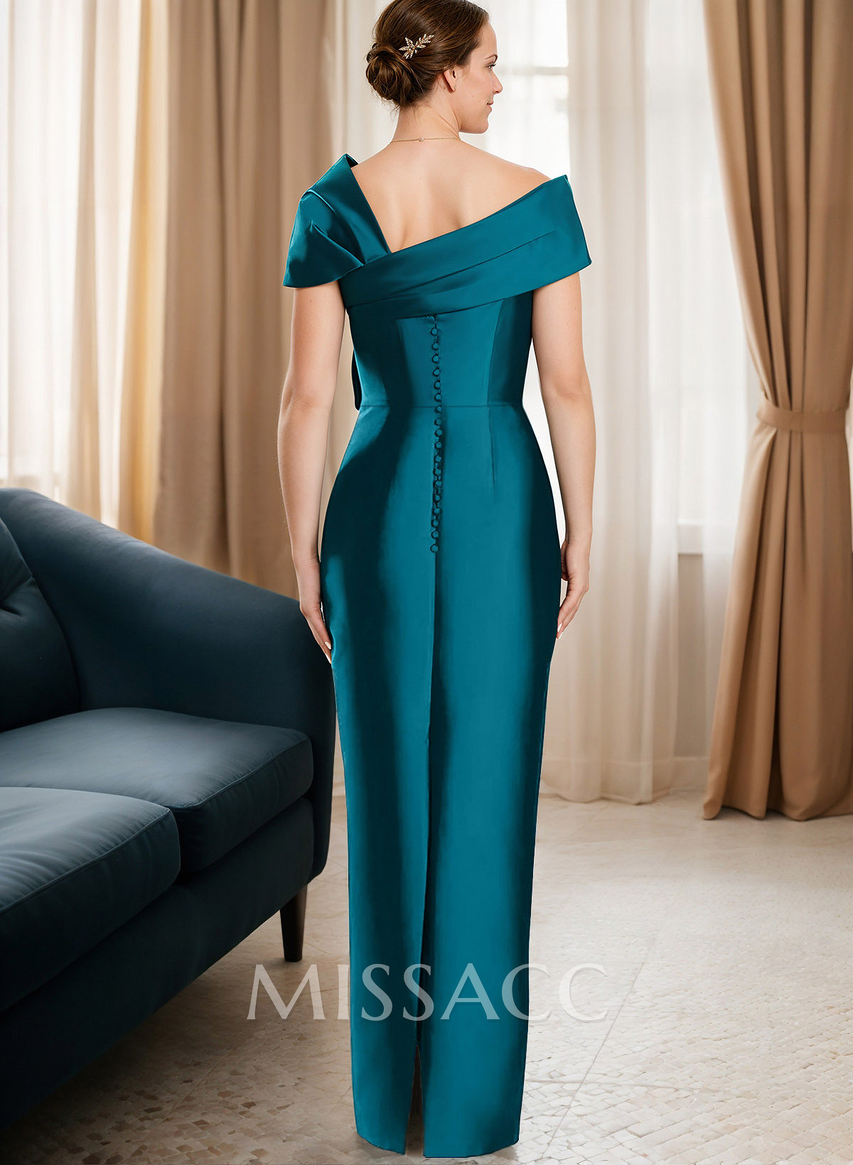 Sheath/Column One-Shoulder Satin Mother Of The Bride Dresses With Bow(s) Sheath/Column One-Shoulder Satin Mother Of The Bride Dresses With Bow(s)