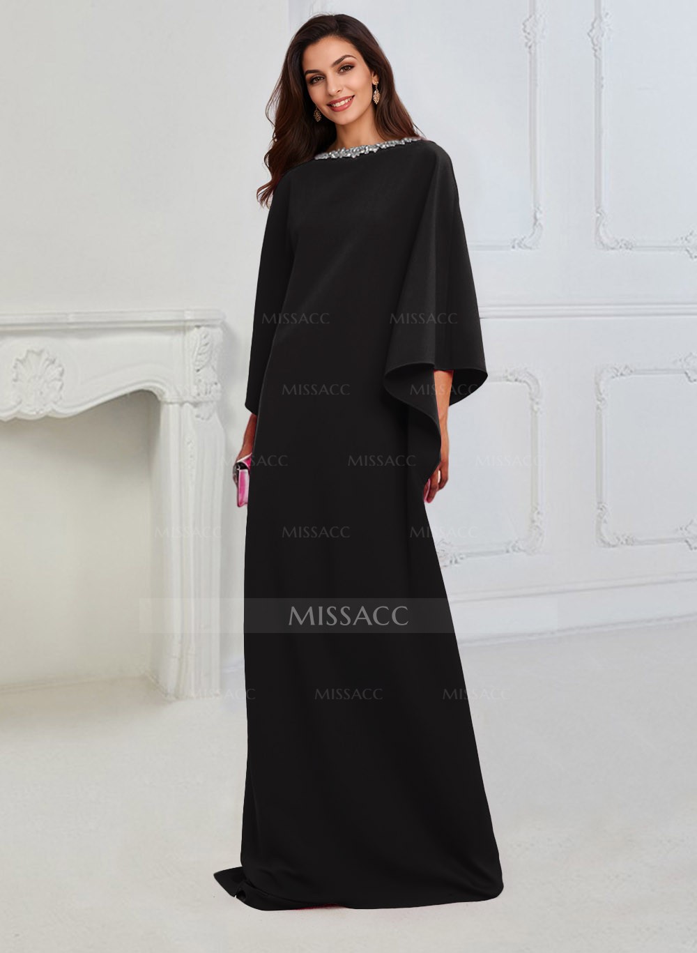Satin Scoop Neck Mother of the Bride Dresses with 3D Flowers