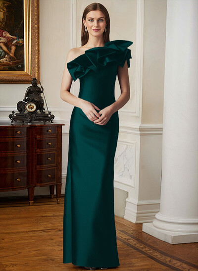 Sheath/Column One-Shoulder Sleeveless Satin Mother Of The Bride Dresses