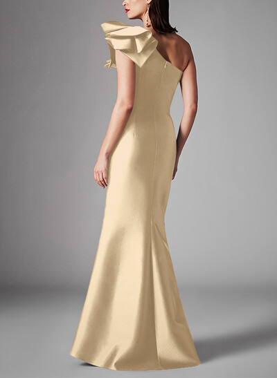 Sheath/Column One-Shoulder Sleeveless Satin Mother Of The Bride Dresses