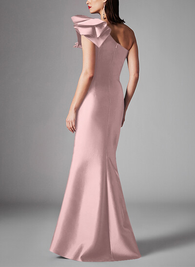 Sheath/Column One-Shoulder Sleeveless Satin Mother Of The Bride Dresses