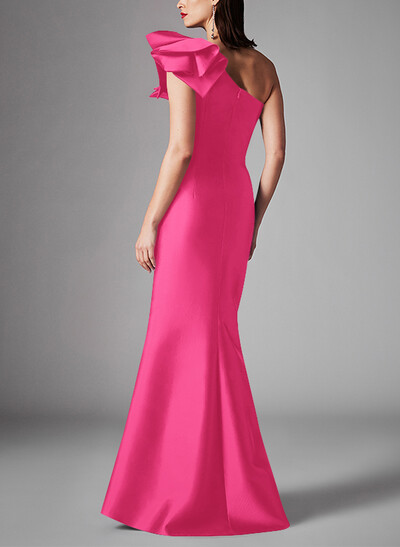 Sheath/Column One-Shoulder Sleeveless Satin Mother Of The Bride Dresses