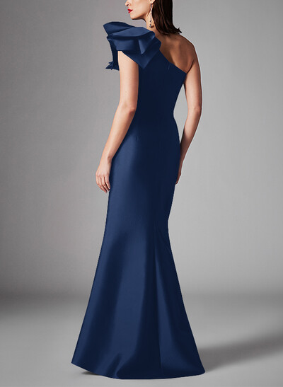 Sheath/Column One-Shoulder Sleeveless Satin Mother Of The Bride Dresses