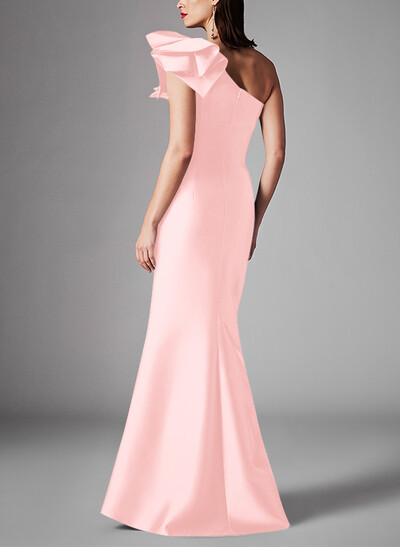 Sheath/Column One-Shoulder Sleeveless Satin Mother Of The Bride Dresses