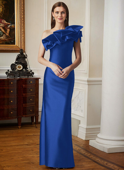 Sheath/Column One-Shoulder Sleeveless Satin Mother Of The Bride Dresses