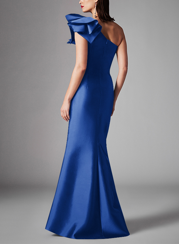 Sheath/Column One-Shoulder Sleeveless Satin Mother Of The Bride Dresses