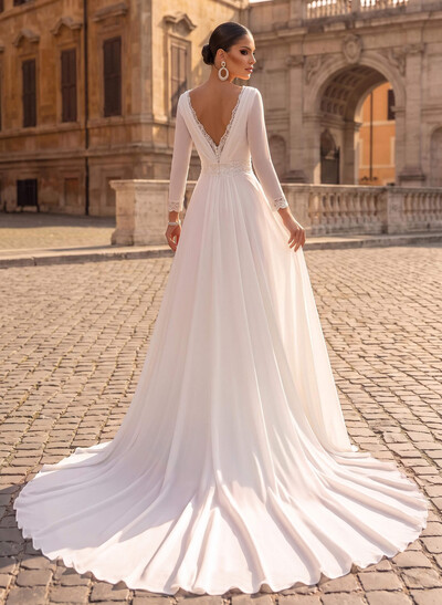 Boho Lace Square Neckline A-Line Wedding Dresses