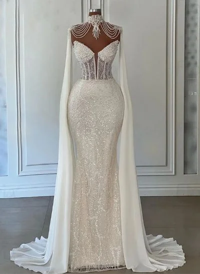 Exquisite Beaded Sweetheart Shoulder Dual Drape Illusion Corset Wedding Dresses