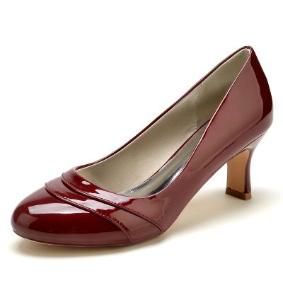 Closed Toe Patent Leather Kitten Heel Wedding Shoes/Party Shoes