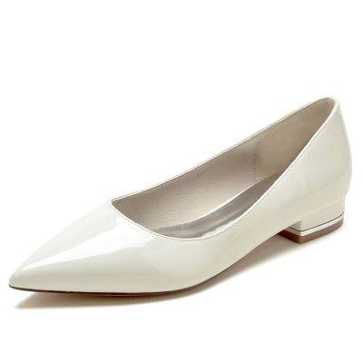 Point Toe Patent Leather Low Heel Wedding Shoes/Party Shoes