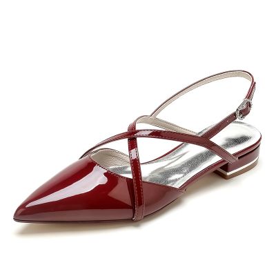 Closed Toe Patent Leather Slingback Heel Wedding Shoes/Party Shoes