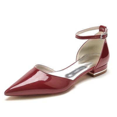 Closed Toe Patent Leather Ankle Strap Heel Wedding Shoes/Party Shoes