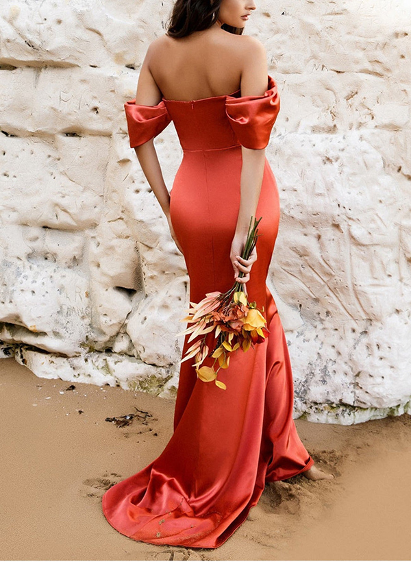 Trumpet/Mermaid Off-The-Shoulder Sleeveless Bridesmaid Dresses