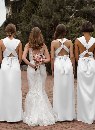 Sheath/Column V-Neck/One-Shoulder Multiway Bridesmaid Dresses