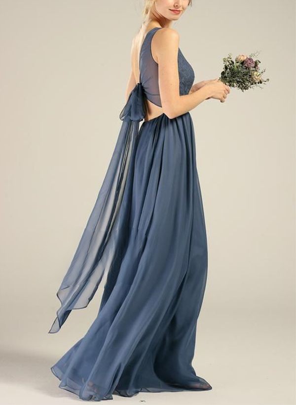 A-Line Sweetheart Sleeveless Floor-Length Chiffon Bridesmaid Dresses