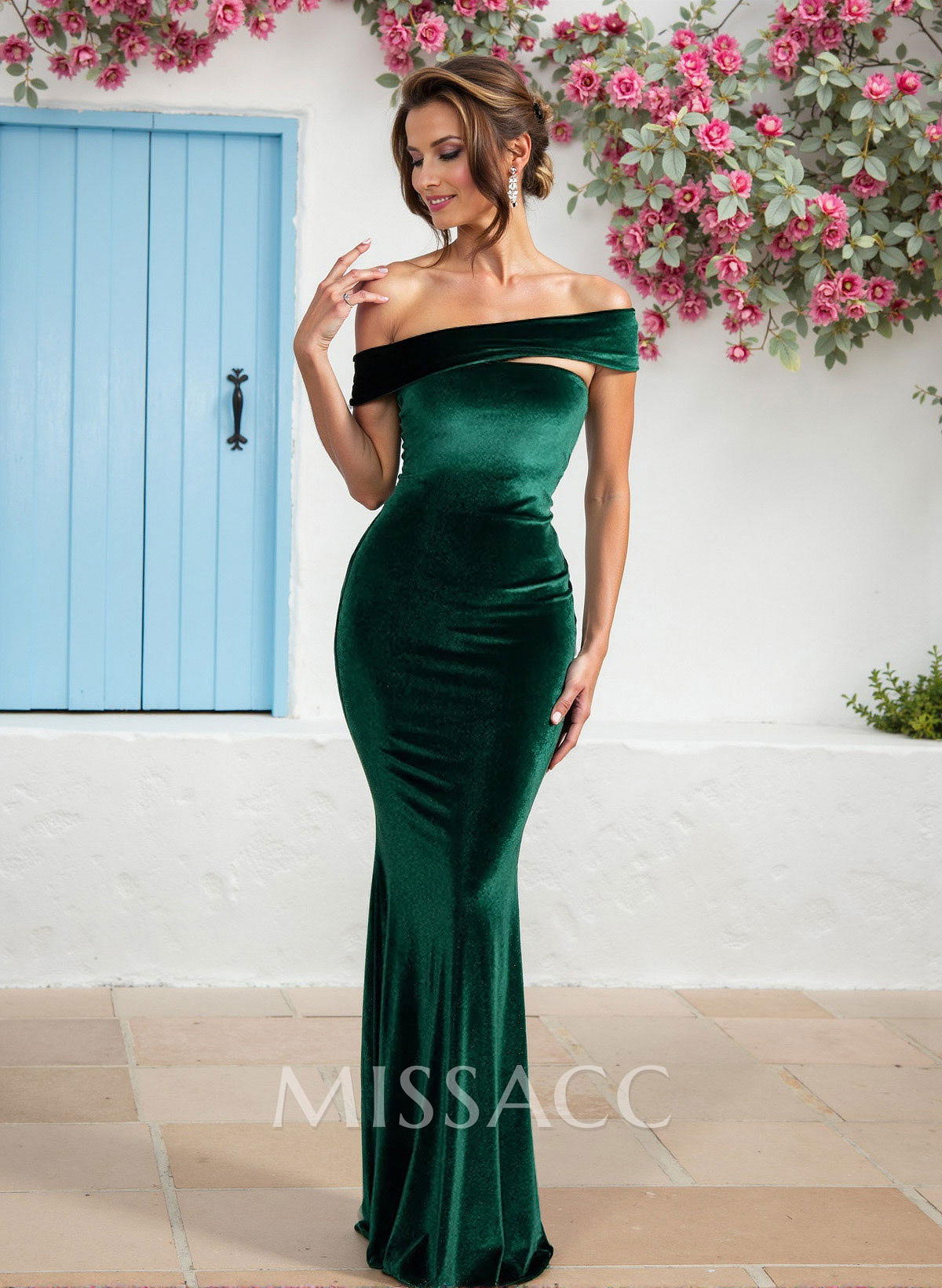 Sheath/Column Off-The-Shoulder Sleeveless Velvet Bridesmaid Dresses Sheath/Column Off-The-Shoulder Sleeveless Velvet Bridesmaid Dresses