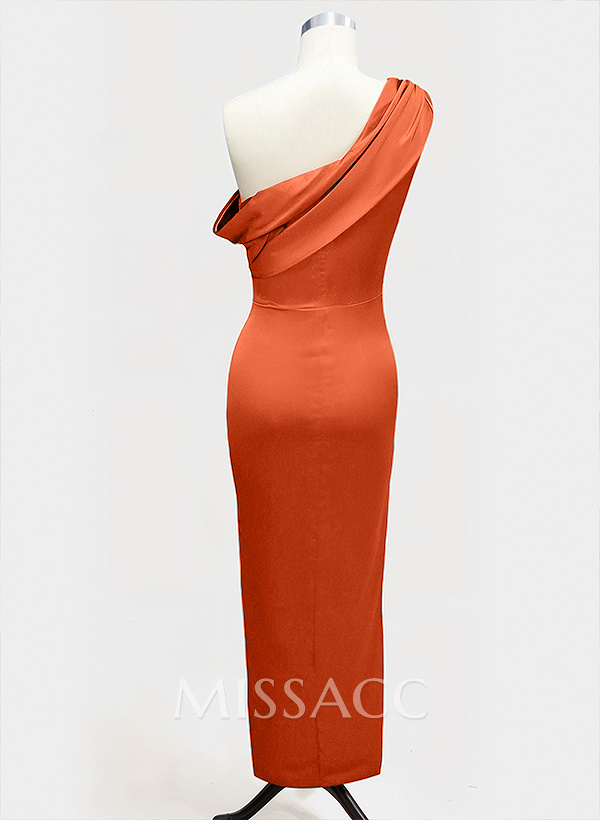 Sheath/Column Asymmetrical Sleeveless Floor-Length Bridesmaid Dresses Sheath/Column Asymmetrical Sleeveless Floor-Length Bridesmaid Dresses