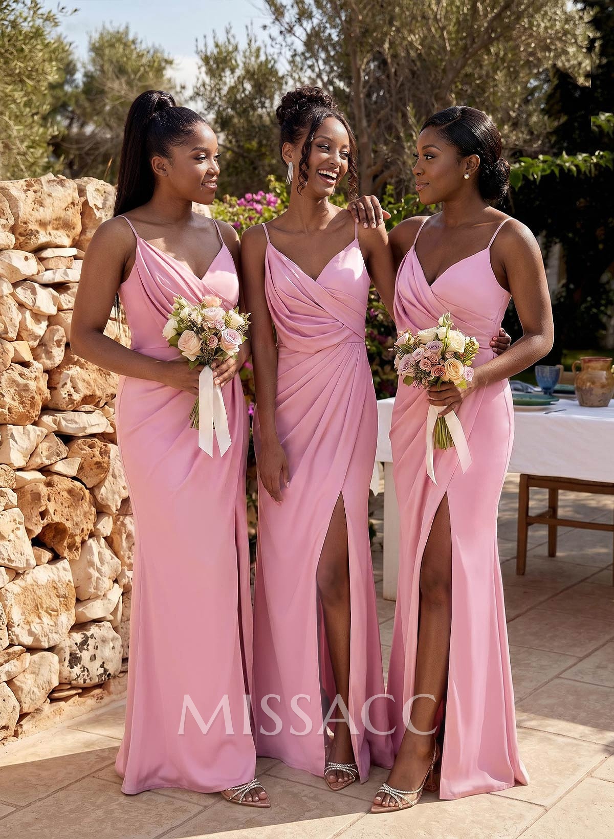 Sheath/Column V-Neck Sleeveless Jersey Bridesmaid Dresses With Split Front Sheath/Column V-Neck Sleeveless Jersey Bridesmaid Dresses With Split Front