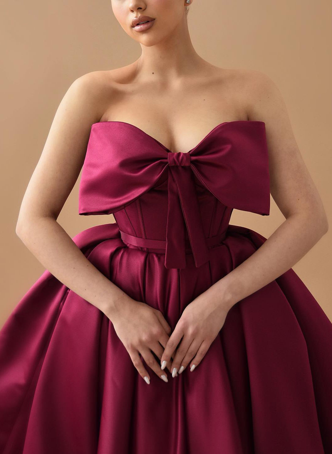 Strapless A-Line Asymmetrical Cocktail Dresses With Bow