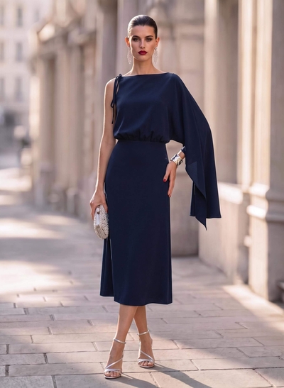 Asymmetric Sleeveless Sheath Cocktail Dresses