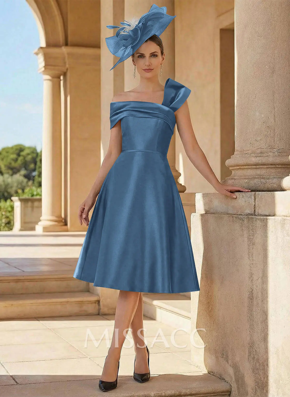 Simple Satin A-Line Knee-Length Cocktail Dresses - Missacc
