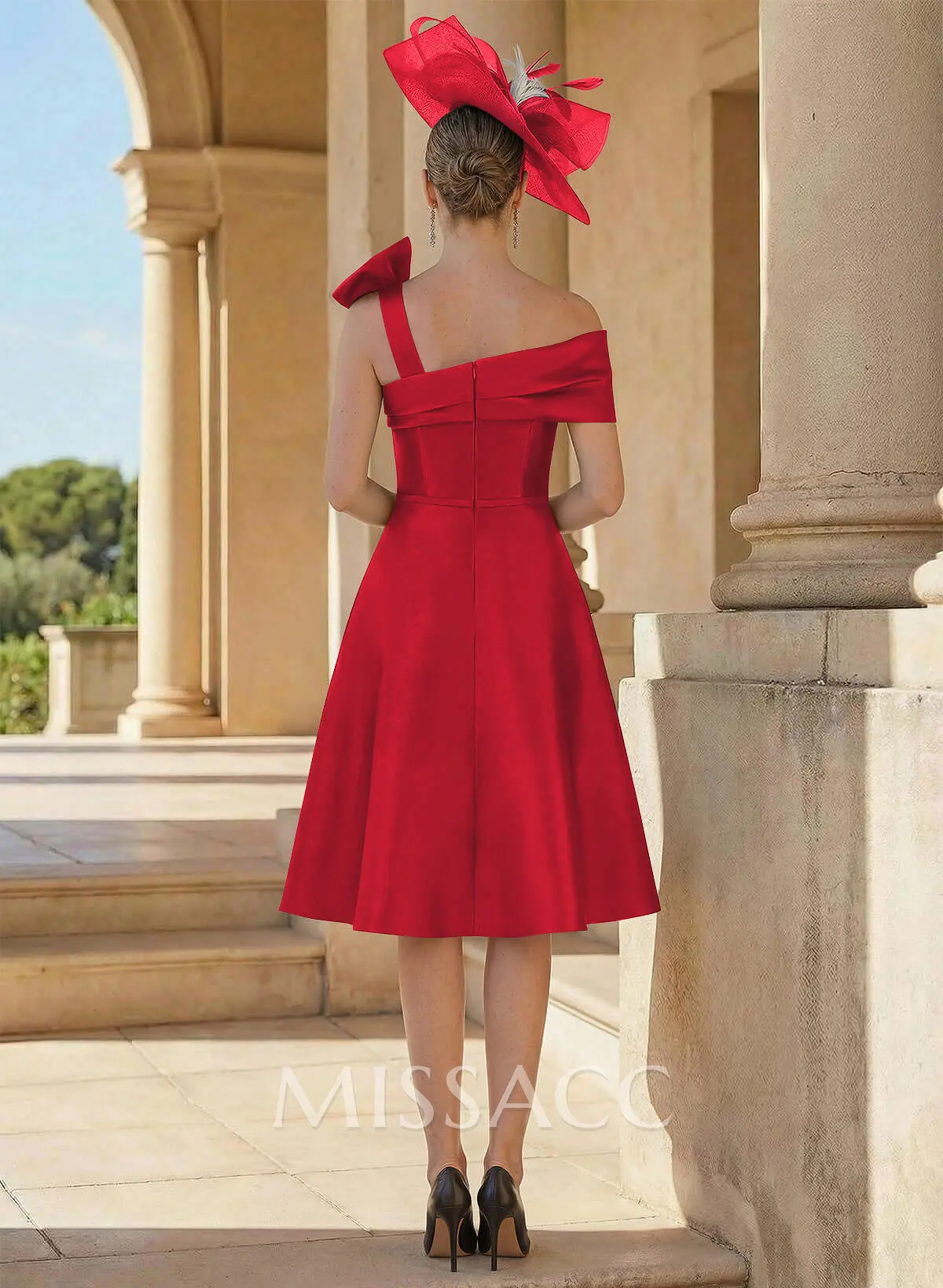 Simple Satin A-Line Knee-Length Cocktail Dresses - Missacc UK