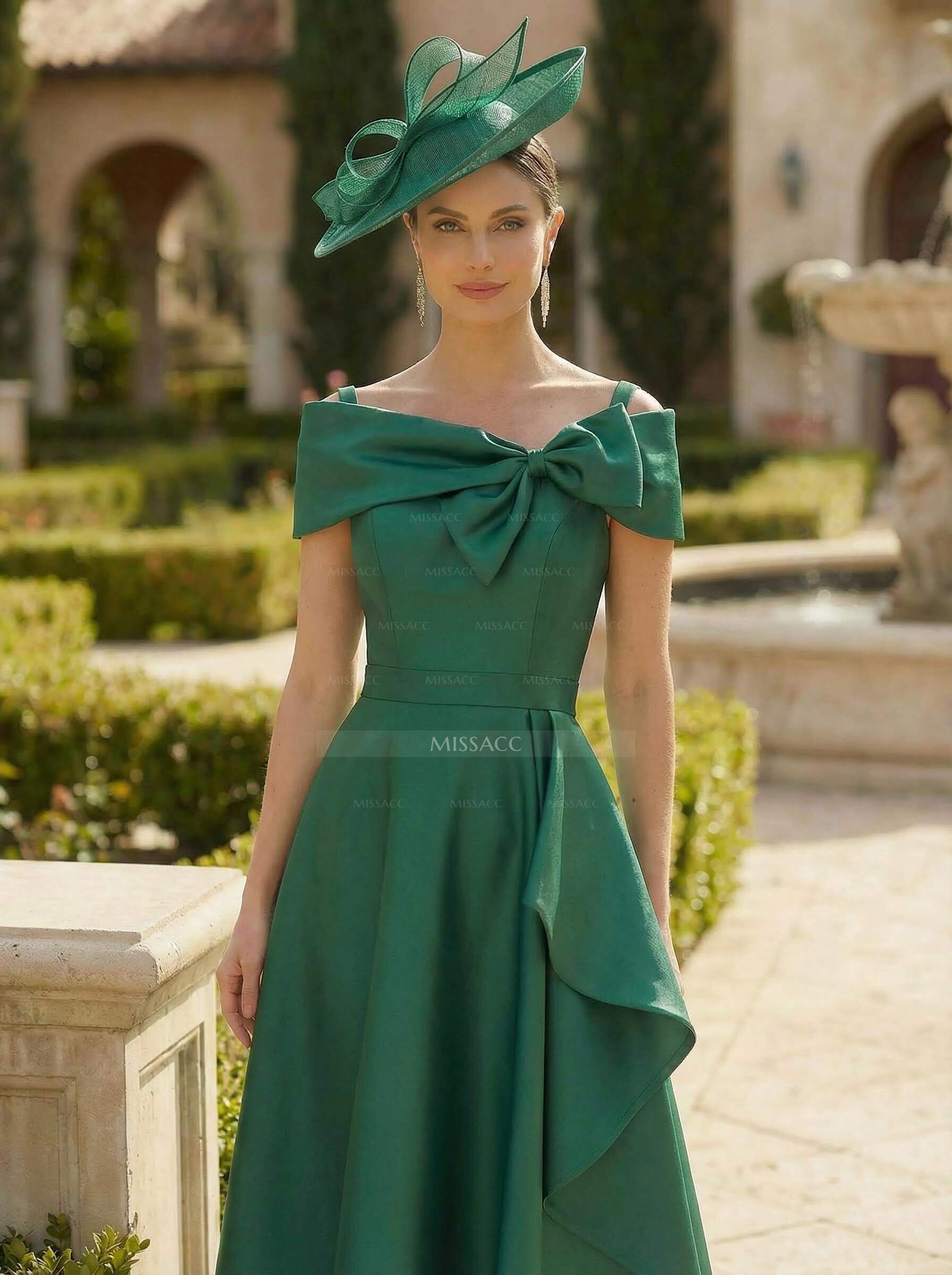 A-Line Sleeveless Tea-Length Satin Cocktail Dresses With Ruffle