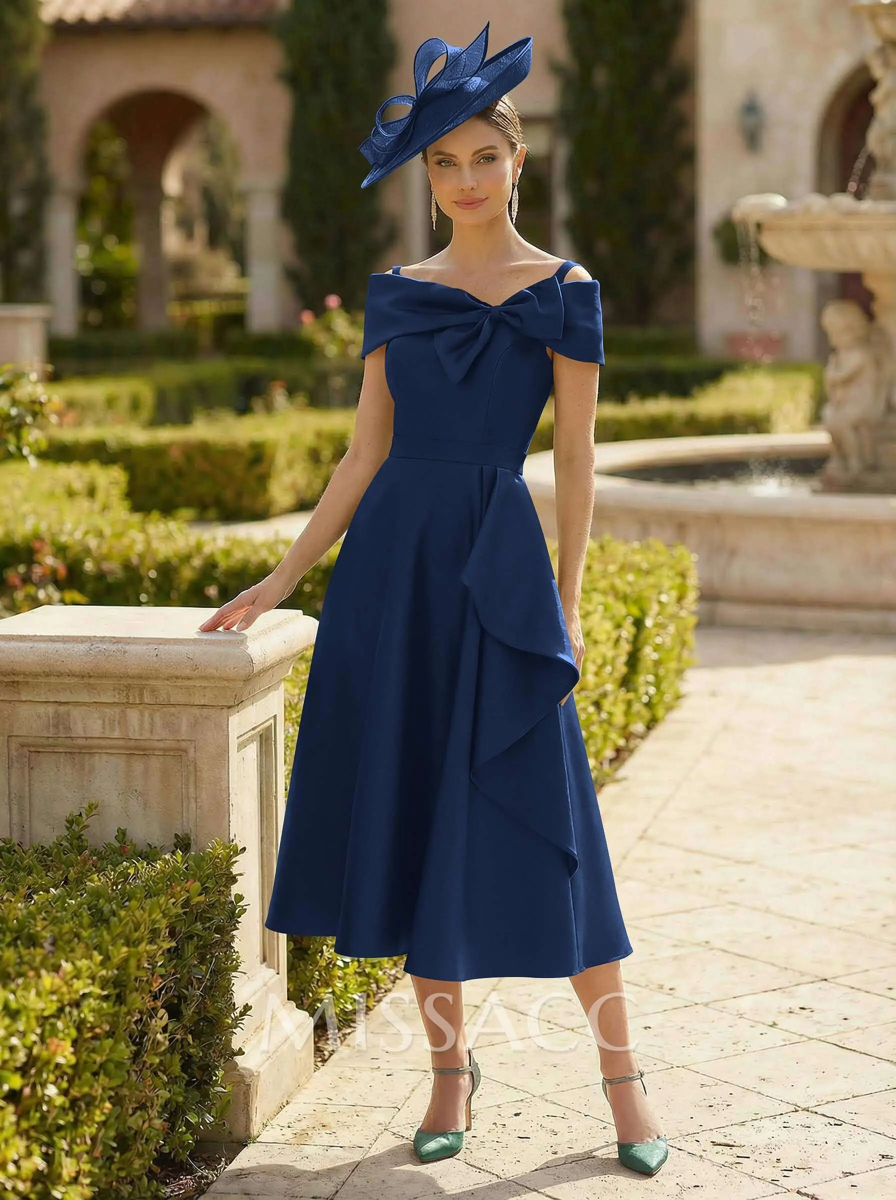 a line midi dress with sleeves Elegant lace long sleeve dress- Gilan S funny gift Check out the winners This midi dress Color:Bahama Blue