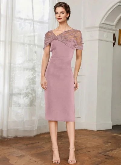 pink sheath cocktail dress KissProm | Navy Blue
