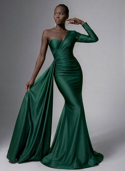 One-Shoulder Long Sleeves Trumpet/Mermaid Evening Dresses