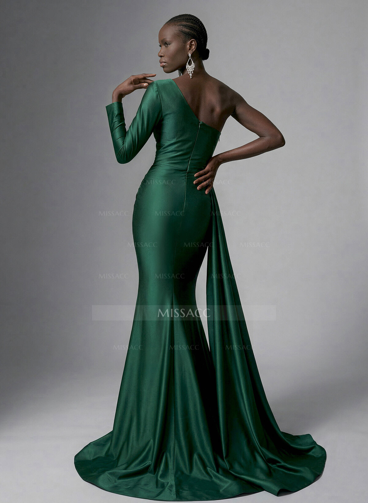 One-Shoulder Long Sleeves Trumpet/Mermaid Evening Dresses