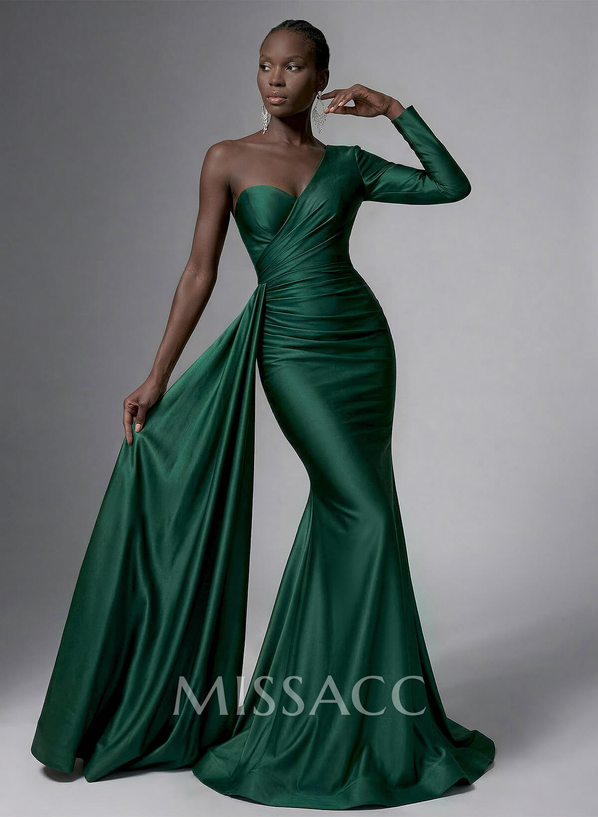 One-Shoulder Long Sleeves Trumpet/Mermaid Evening Dresses