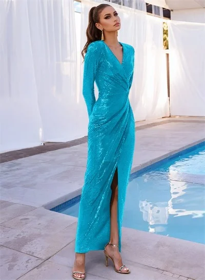 last call evening dresses Long Pleated Formal Evening Dress Stella Couture 26312 The Dress Outlet