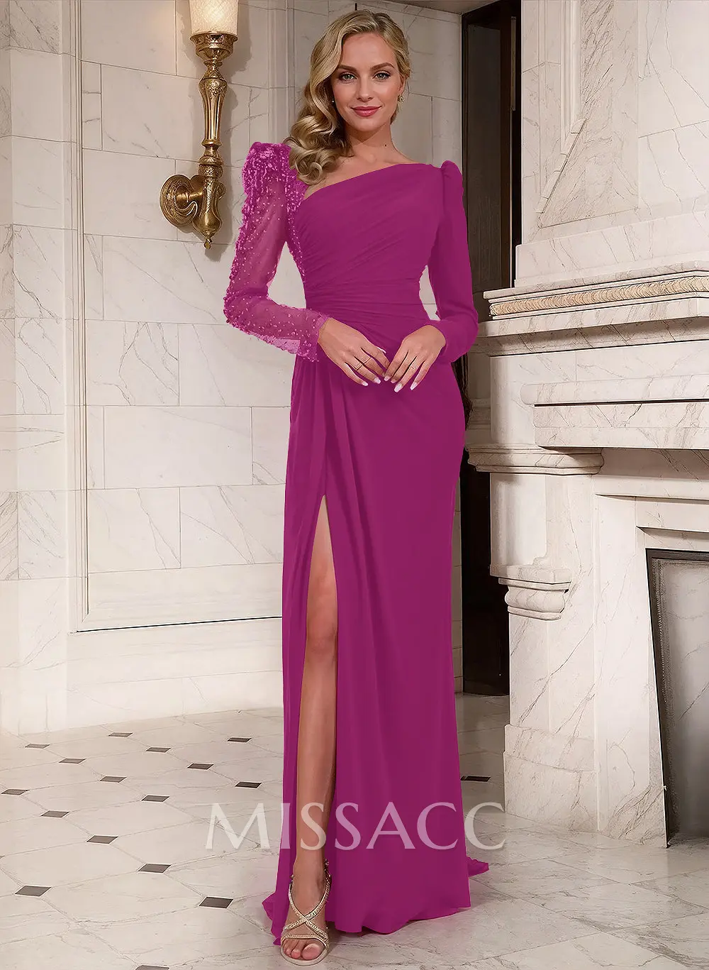 long column dress with sleeves Long Sleeve Lace Column Dress