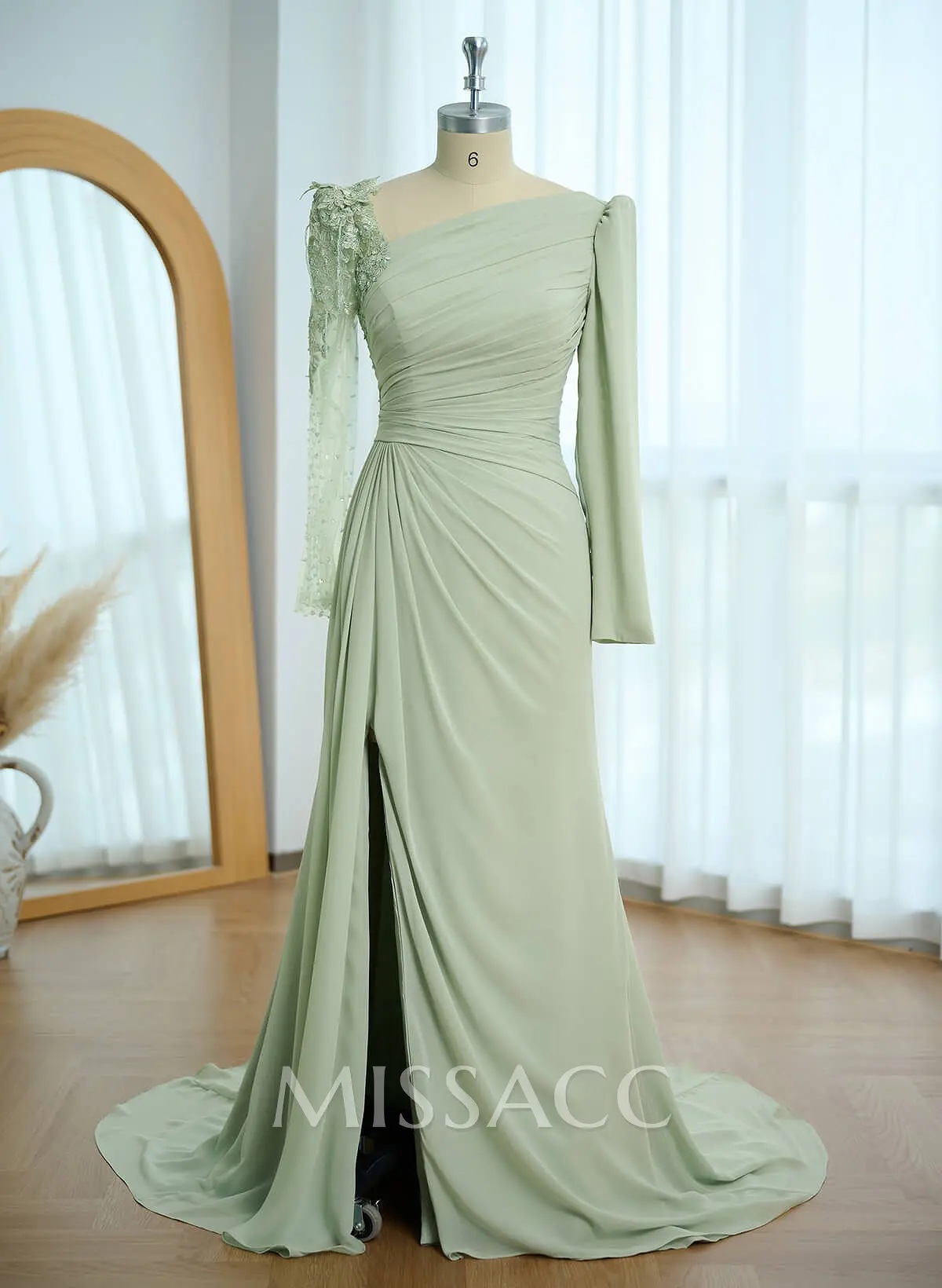 long sheath dress with sleeves LONG SLEEVE FULLY BEADED SHEATH GOWN CD0239