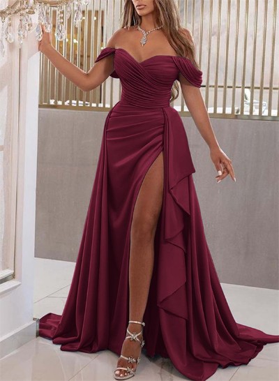 Simple Off-The-Shoulder A-Line Evening Dresses