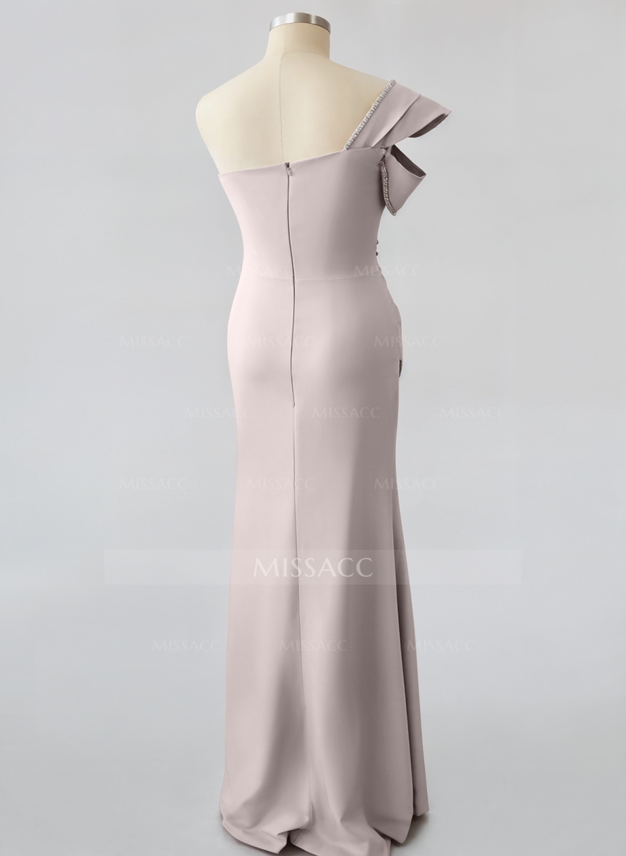 One Shoulder Solid Black Trumpet/Mermaid Formal Dresses main image 1