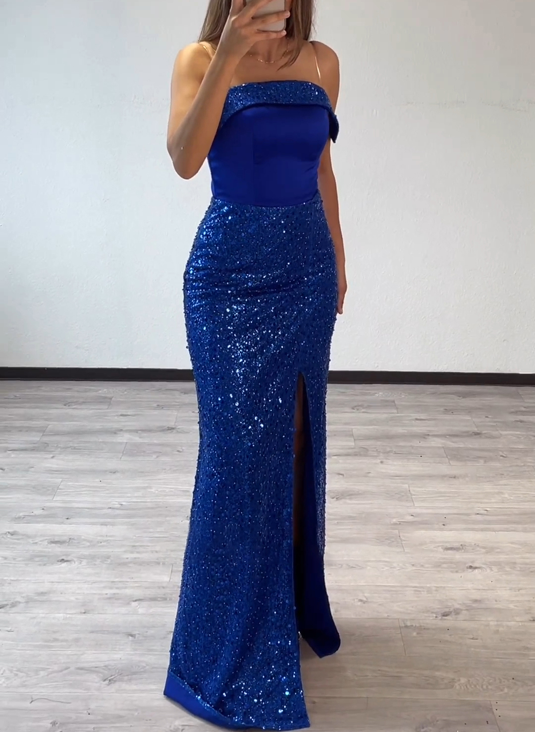 One-Shoulder Sequined Evening Dresses With Trumpet/Mermaid