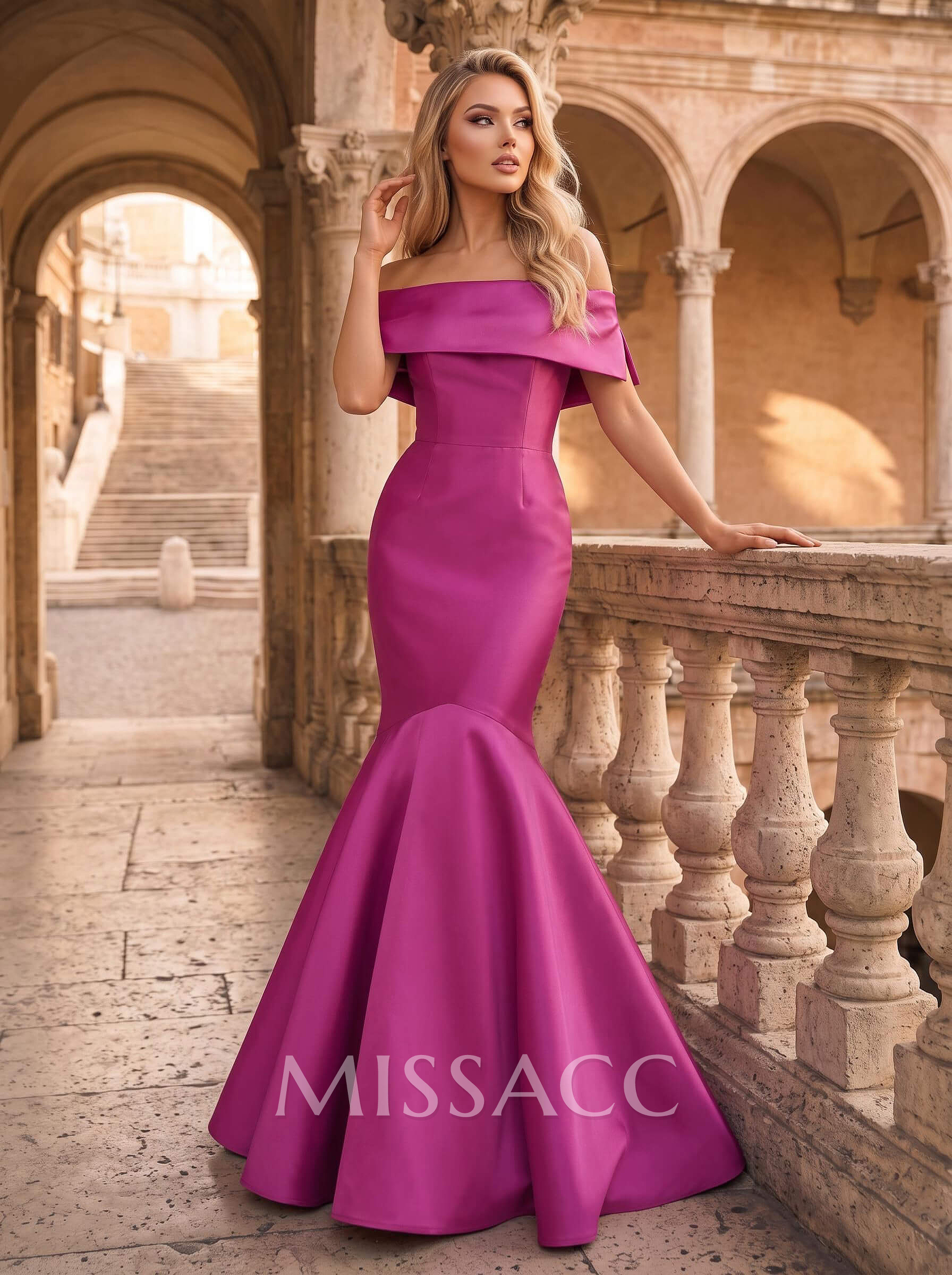 Trumpet/Mermaid Off-The-Shoulder Sleeveless Satin Evening Gowns