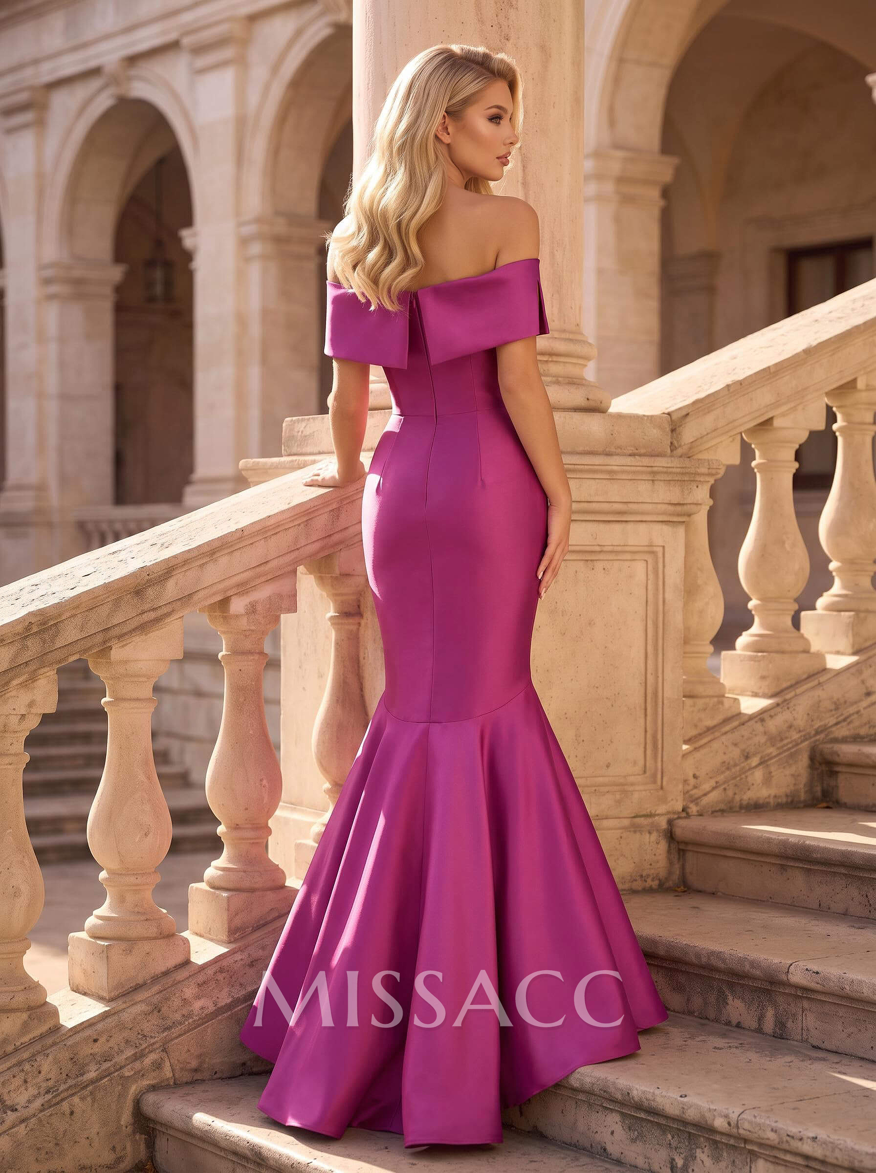 Trumpet/Mermaid Off-The-Shoulder Sleeveless Satin Evening Gowns