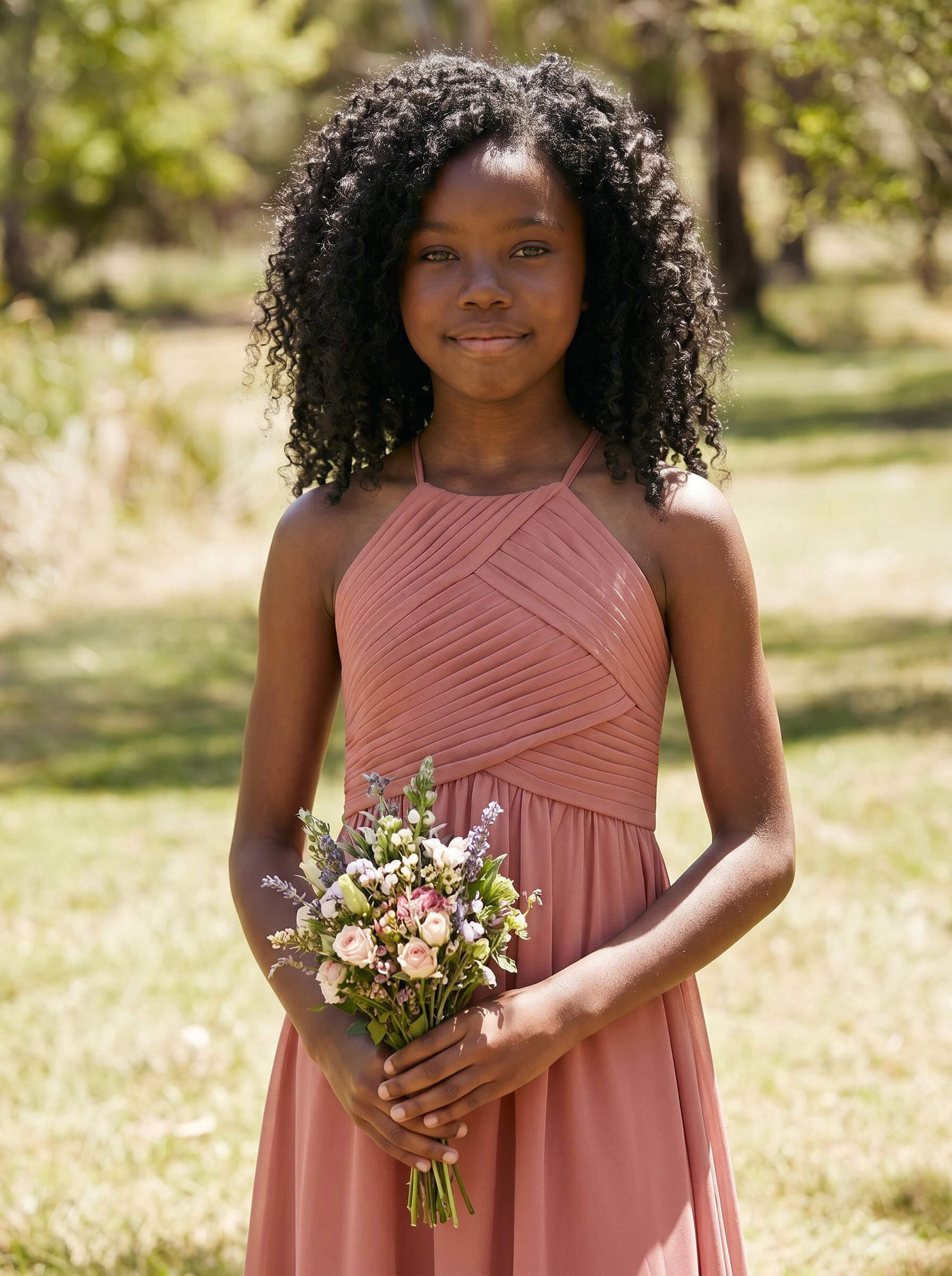 A-Line Halter Sleeveless Chiffon Junior Bridesmaid Dresses With Back Hole A-Line Halter Sleeveless Chiffon Junior Bridesmaid Dresses With Back Hole