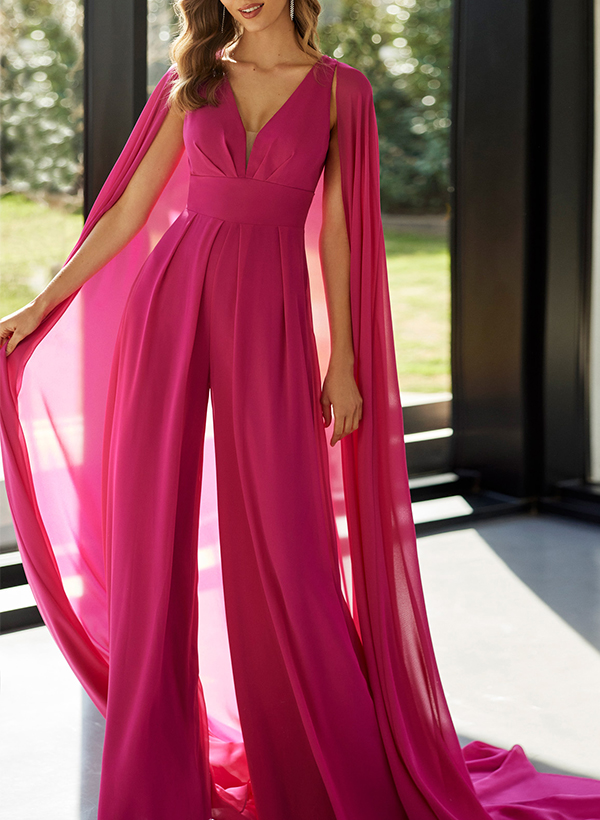 Combinaison/Pantalon Col En V Sans Manches Satin Élastique Robes De Mère De Mariée