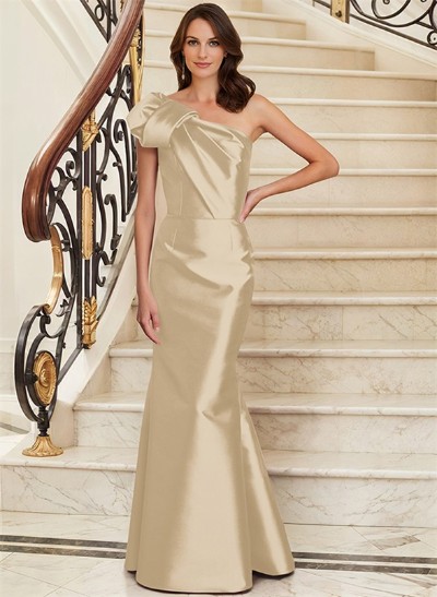 Trumpet/Mermaid One-Shoulder Satin Mother Of The Bride Dresses With Bow(s)