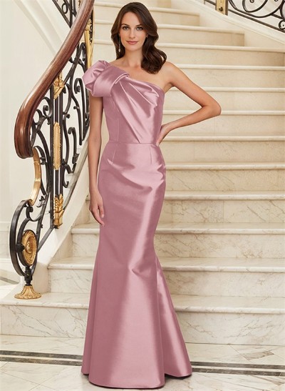 Trumpet/Mermaid One-Shoulder Satin Mother Of The Bride Dresses With Bow(s)