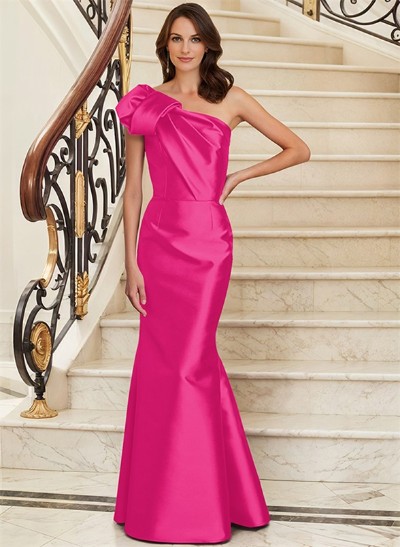 Trumpet/Mermaid One-Shoulder Satin Mother Of The Bride Dresses With Bow(s)