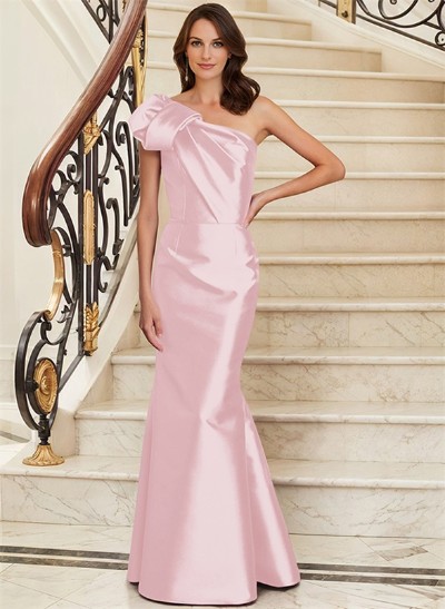Trumpet/Mermaid One-Shoulder Satin Mother Of The Bride Dresses With Bow(s)