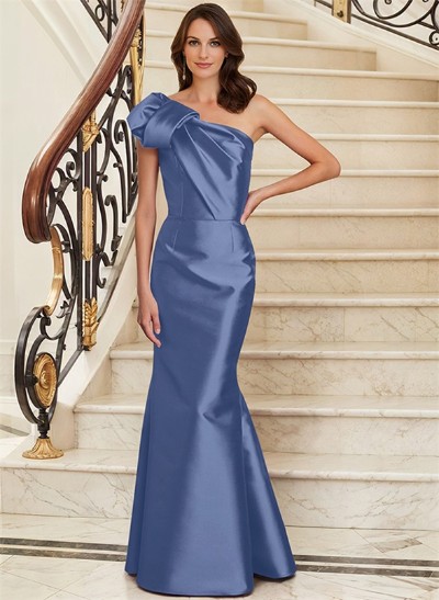 Trumpet/Mermaid One-Shoulder Satin Mother Of The Bride Dresses With Bow(s)